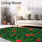 Emerald Green Holly Berry Garland Rug