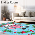 Pink Fox Festive Christmas Garland Rug