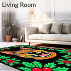 Christmas Holly Dog Portrait Rug