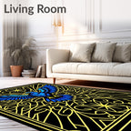 Electric Blue Eagle Stained Glass Rug