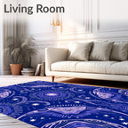 Midnight Blue Celestial Mandalas Rug