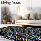 Pastel Colored Ornate Stripe Rug