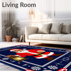 Festive Santa Claus Midnight Lantern Rug