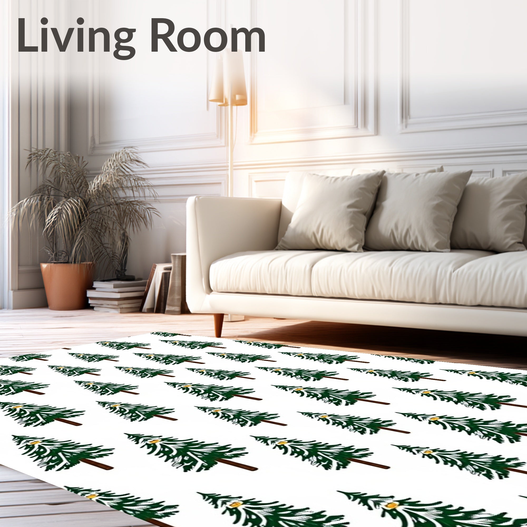 Evergreen Tree Forest Winter Rug