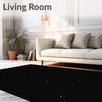 Dark Night Scattered Stars Rug