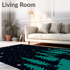 Midnight Forest Starry Night Rug