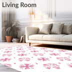 Soft Pink Floral Medallion Arrangement Rug