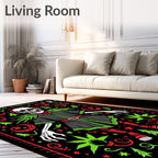 Gothic Skeleton Christmas Skull Medley Rug