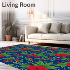 Charming Red Berry Floral Vine Rug