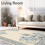 Pale Blue Gothic Castle Swirls Rug