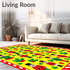 Christmas Nutcracker Red Green Folksy Rug