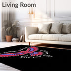 Crimson Purple Phoenix Winged Crest Rug