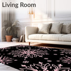 Pink Snowflake Mandala Burst Rug