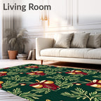 Victorian Red Bow Acorn Greenery Rug