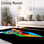 Colorful Cubist Cat Face Rug