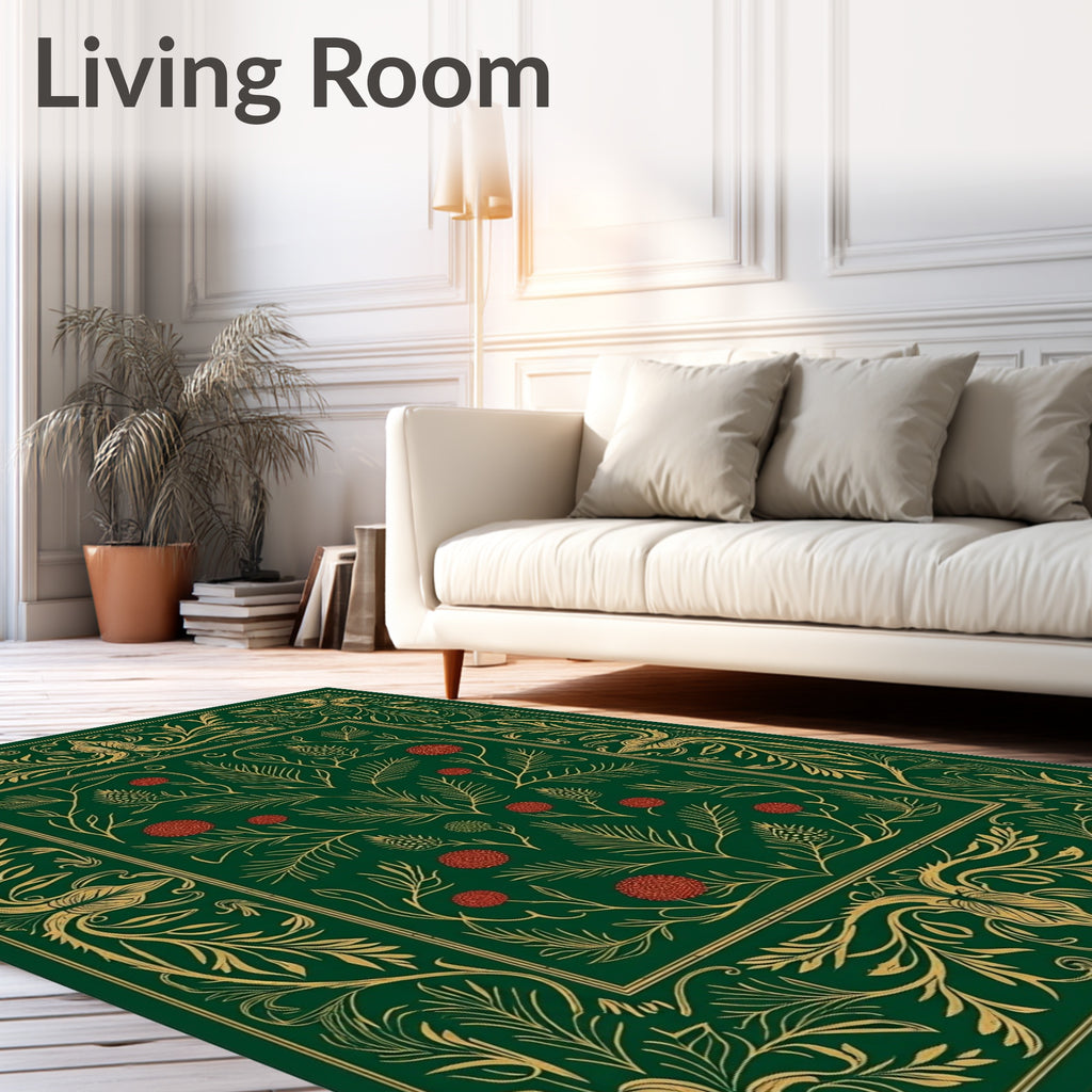 Emerald Forest Floral Medallion Rug