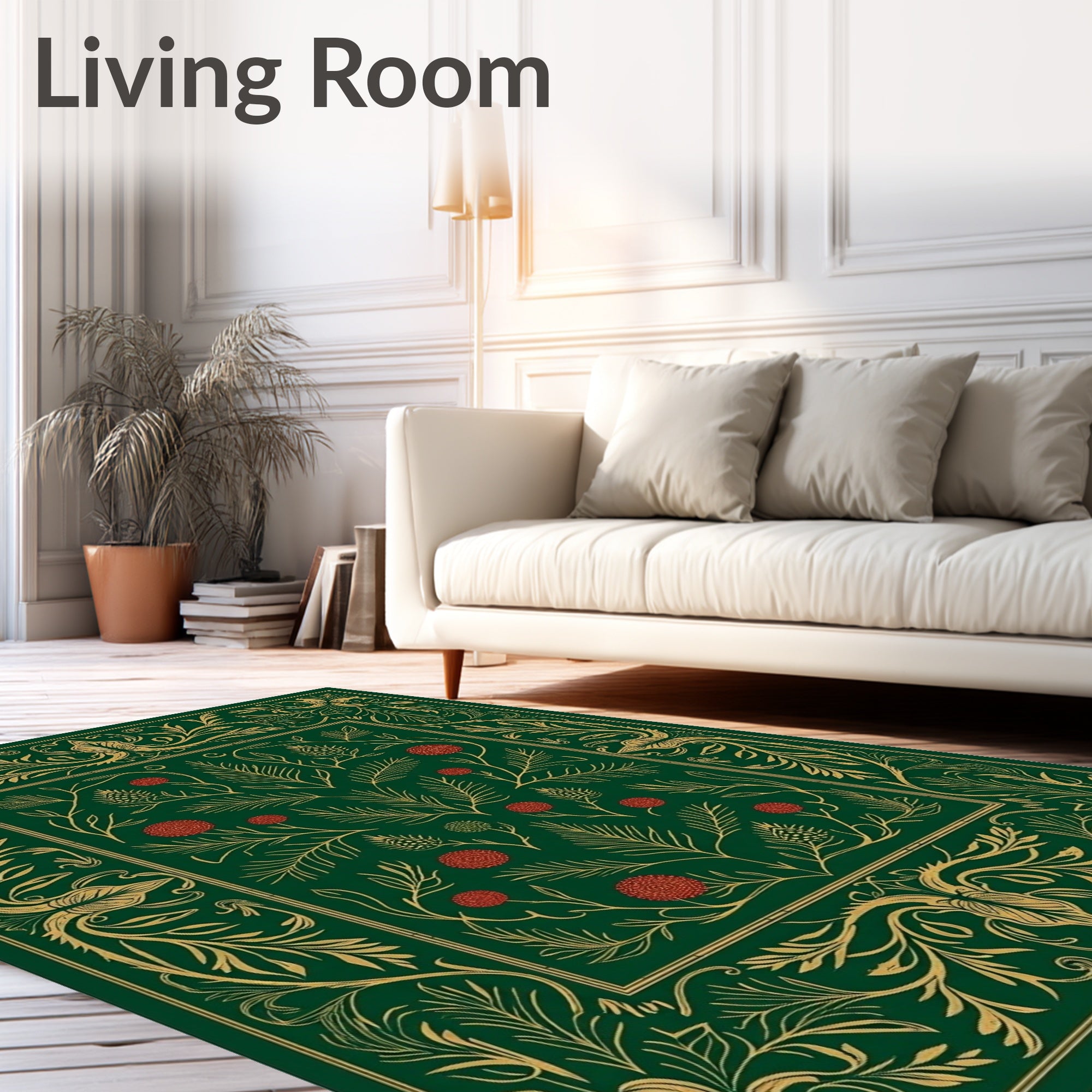 Emerald Forest Floral Medallion Rug