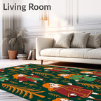 Charming Forest Friends and Trees Rug