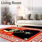 Crimson Portrait Snowflake Star Rug