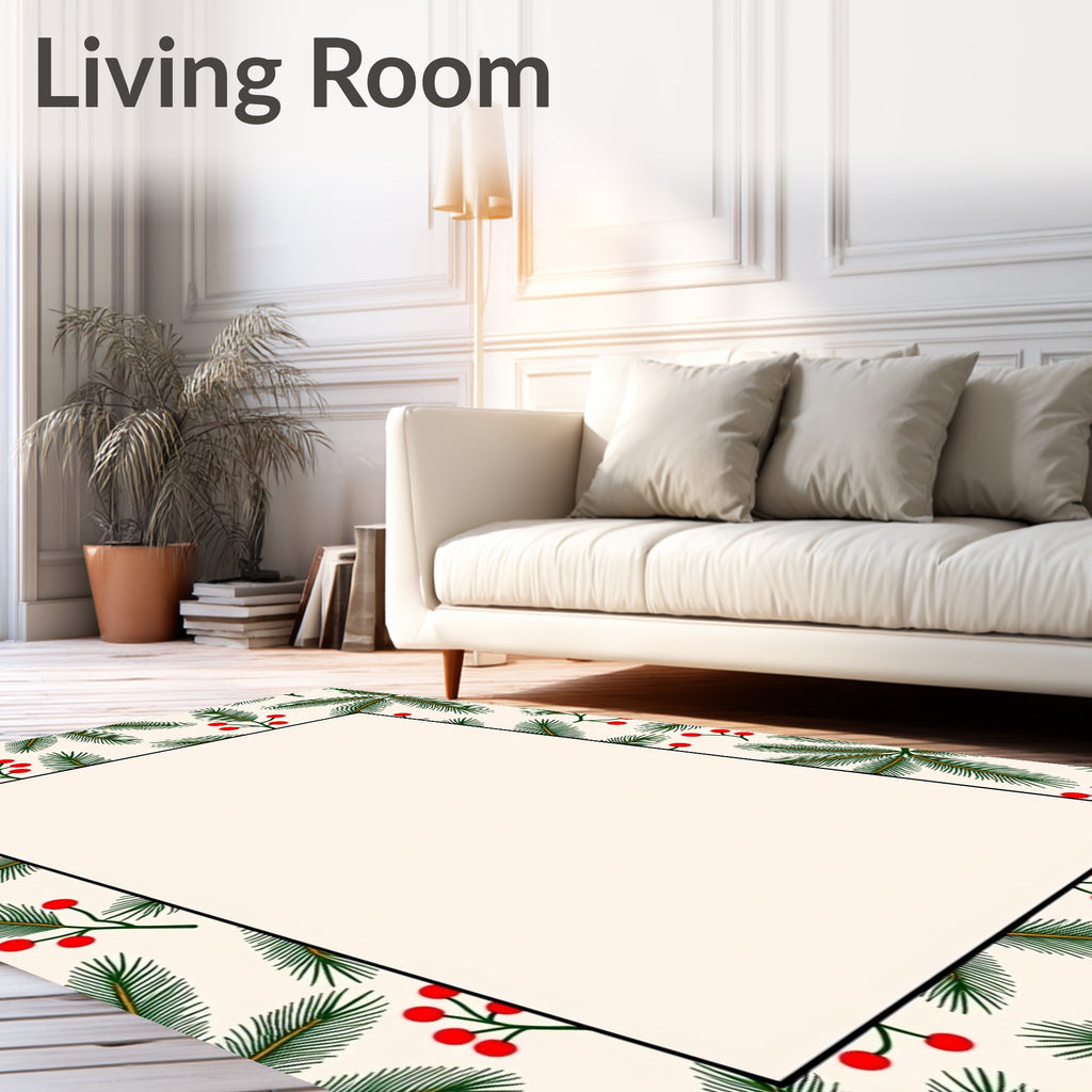 Evergreen Berry Branch Ivory Rug
