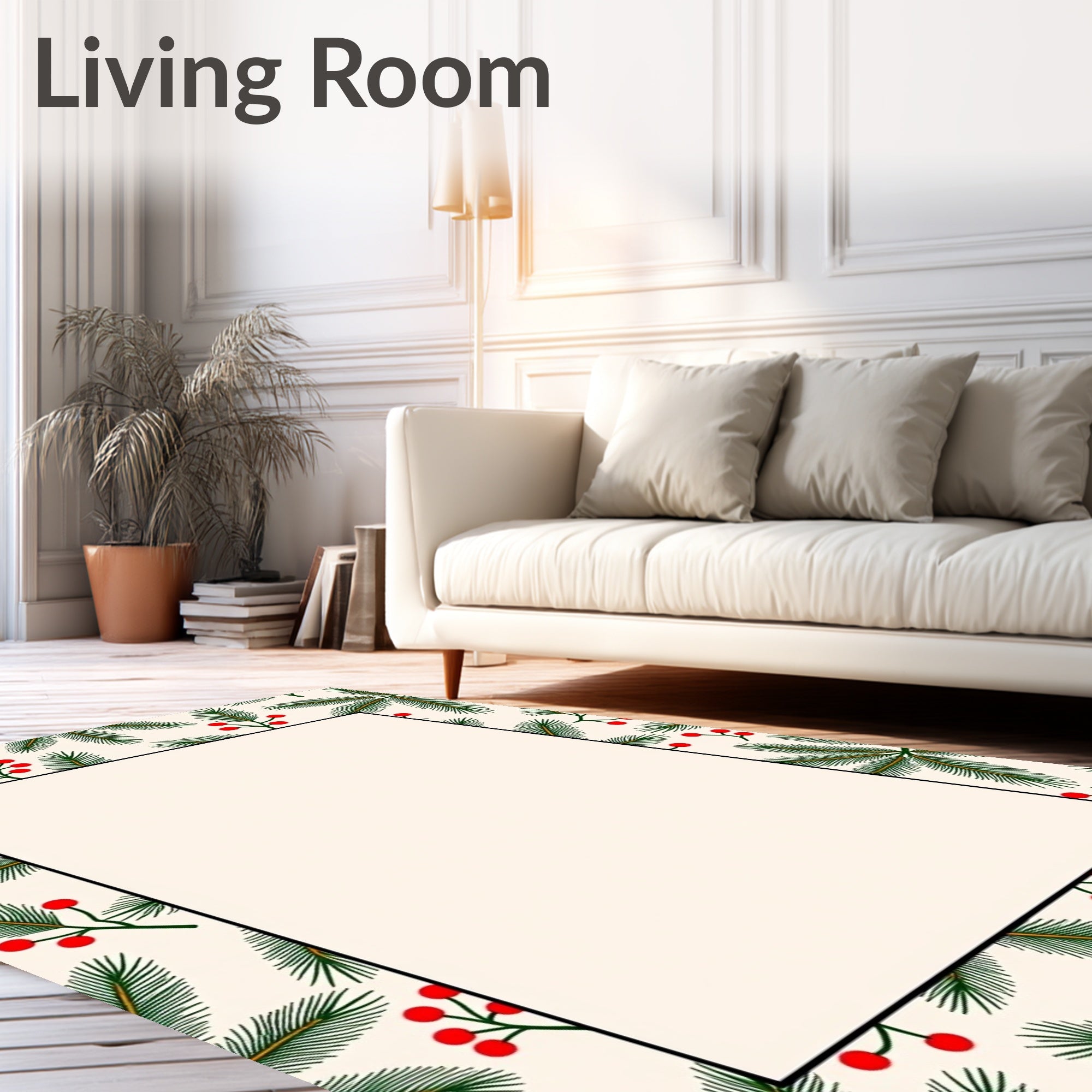 Evergreen Berry Branch Ivory Rug