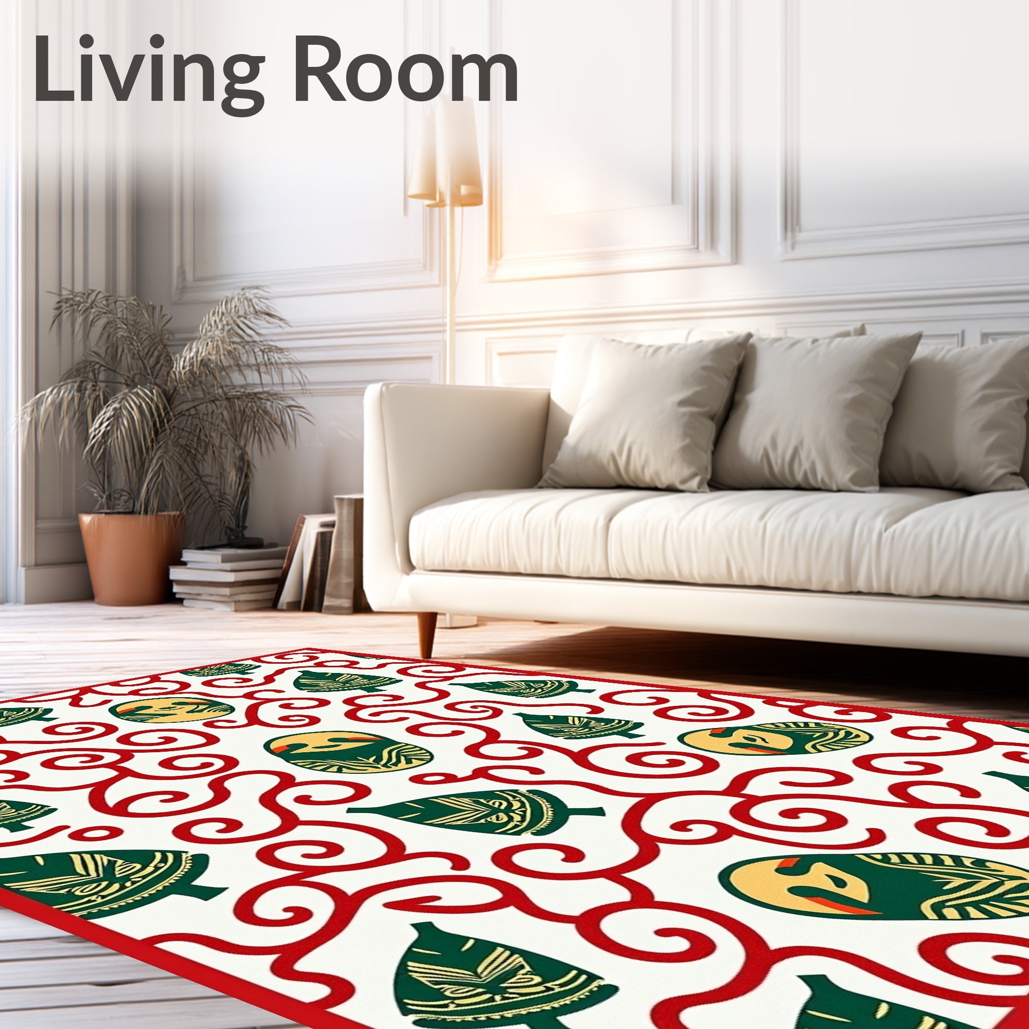 Whimsical Sloth And Tree Swirl Rug