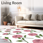 Pink Rose Garden Stem Arrangement Rug