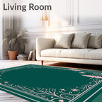 Whimsical Pink Evergreen Border Rug