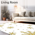 Golden Snowflake Winter Wonder Rug