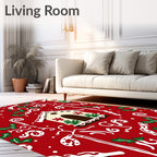 Festive Gingerbread House Holly Vines Rug