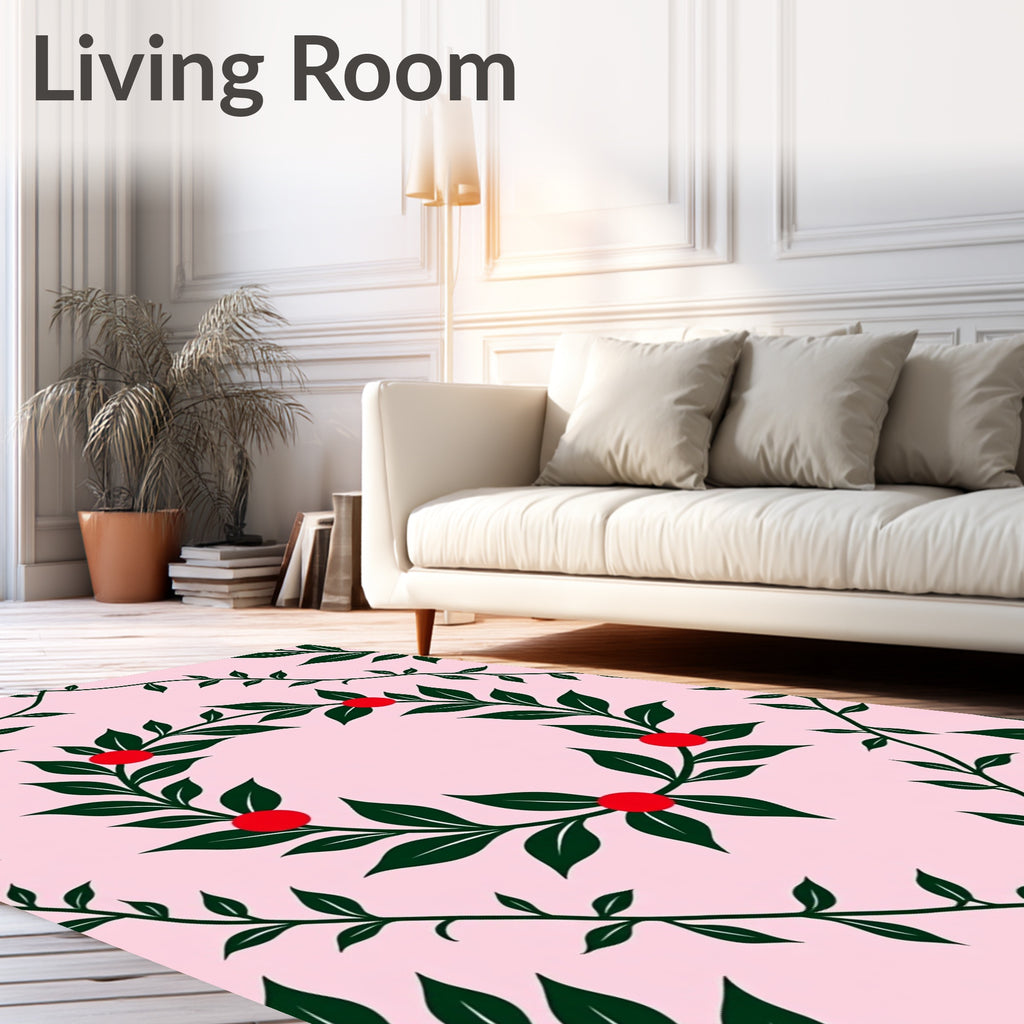 Green Berry Vine Wreath Rug