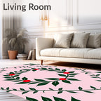 Green Berry Vine Wreath Rug