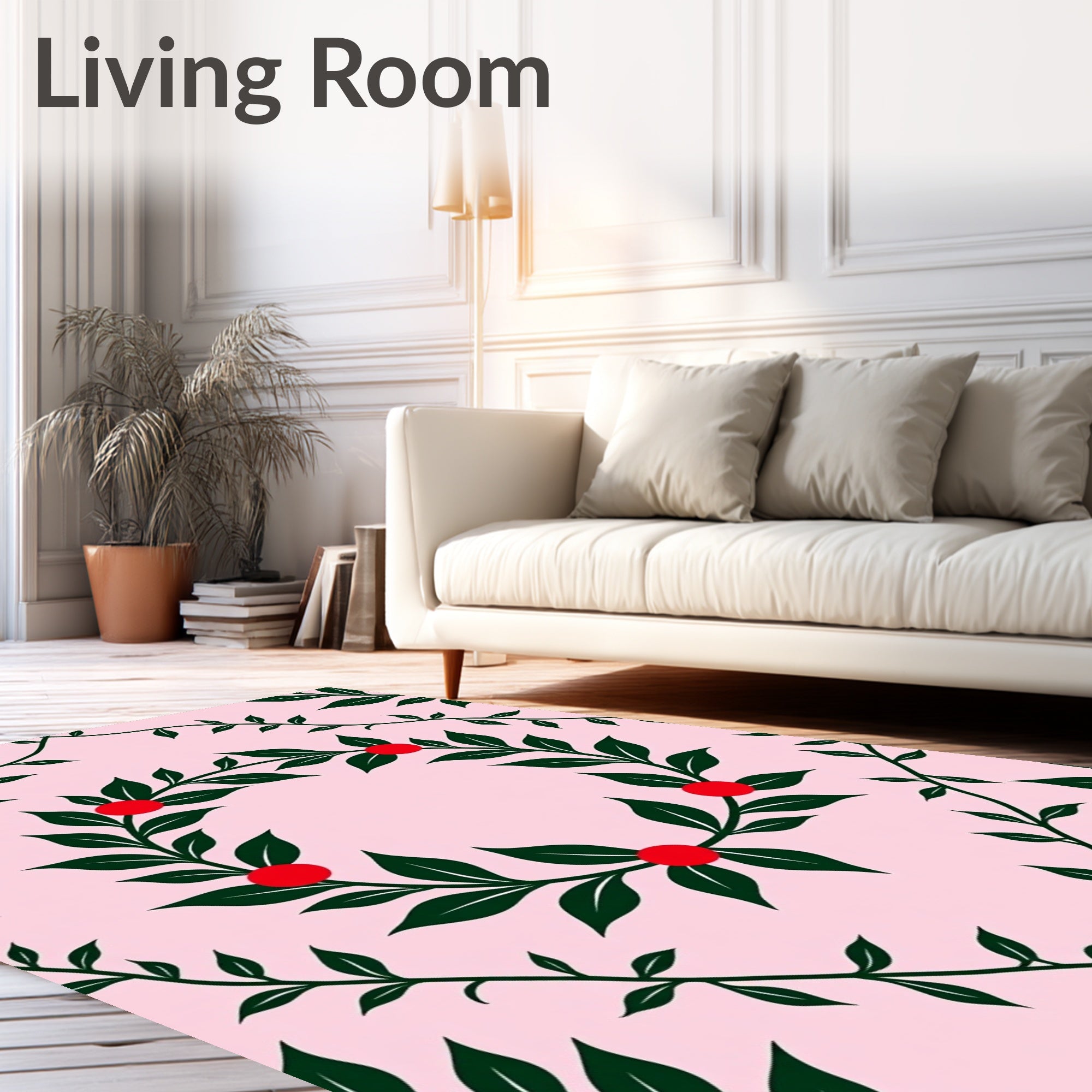 Green Berry Vine Wreath Rug