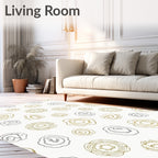Golden Silver Geode Slice Arrangement Rug