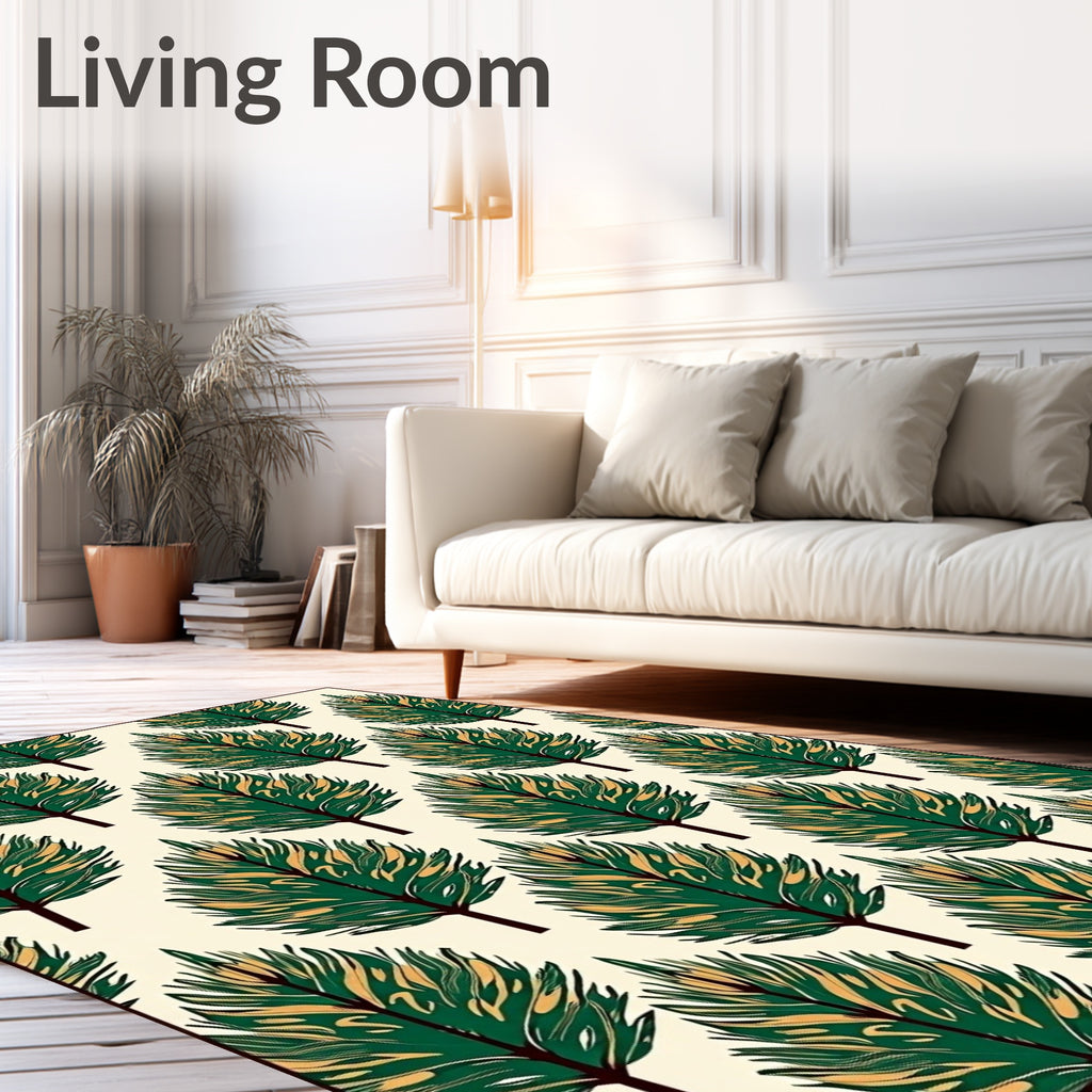 Forest Green Pine Needle Repeating Rug