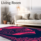 Fierce Crimson Dragon Emblem Rug