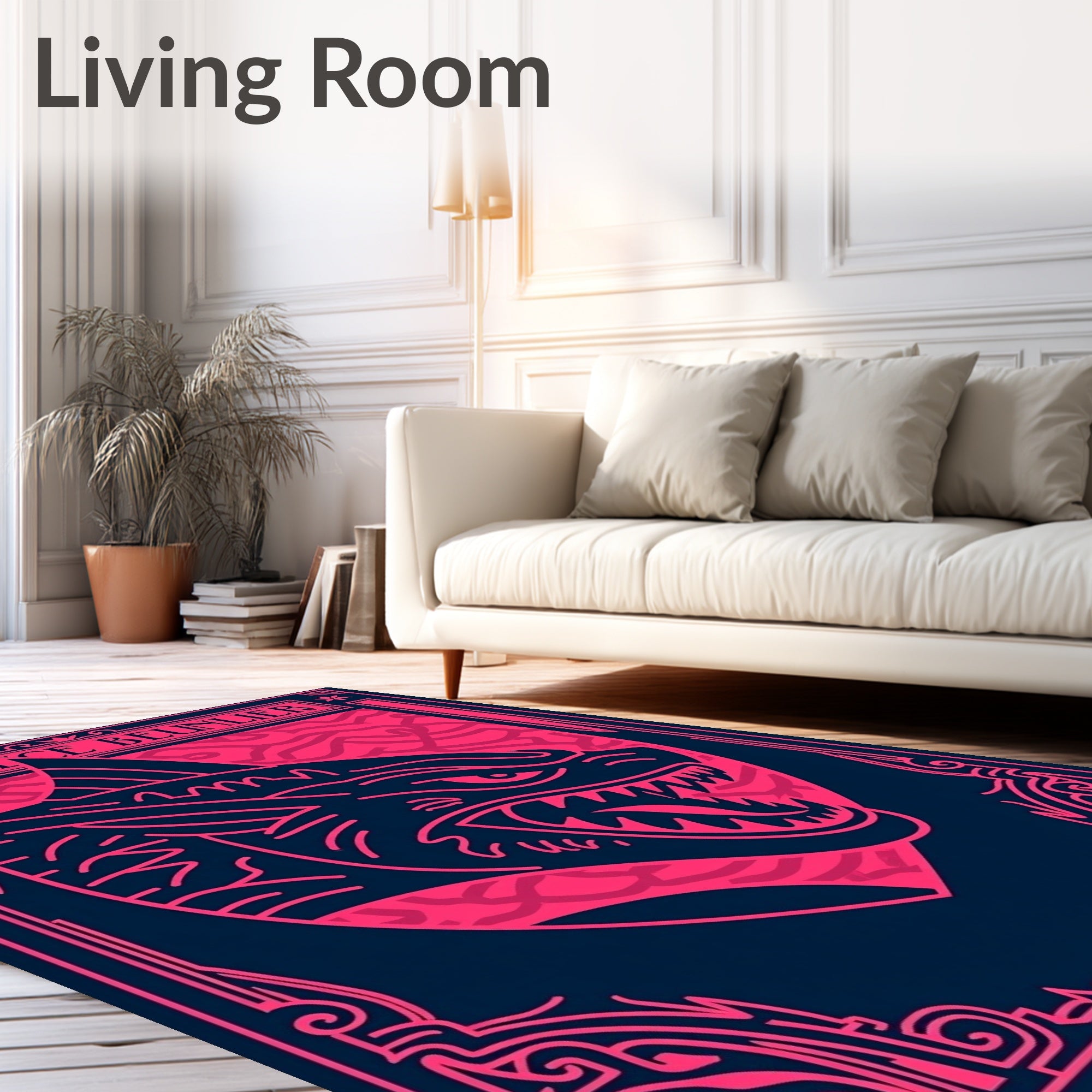 Fierce Crimson Dragon Emblem Rug