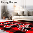 Red Black Buffalo Plaid Holiday Accent Rug