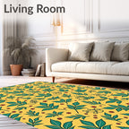 Yellow Green Leafy Berry Sprig Rug