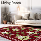 Festive Elf Winter Forest Holiday Rug