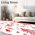 Red Christmas Trees Scatter Rug