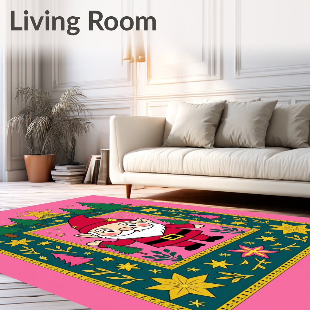 Whimsical Gnome Forest Stars Rug