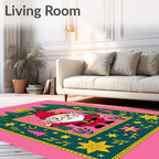 Whimsical Gnome Forest Stars Rug