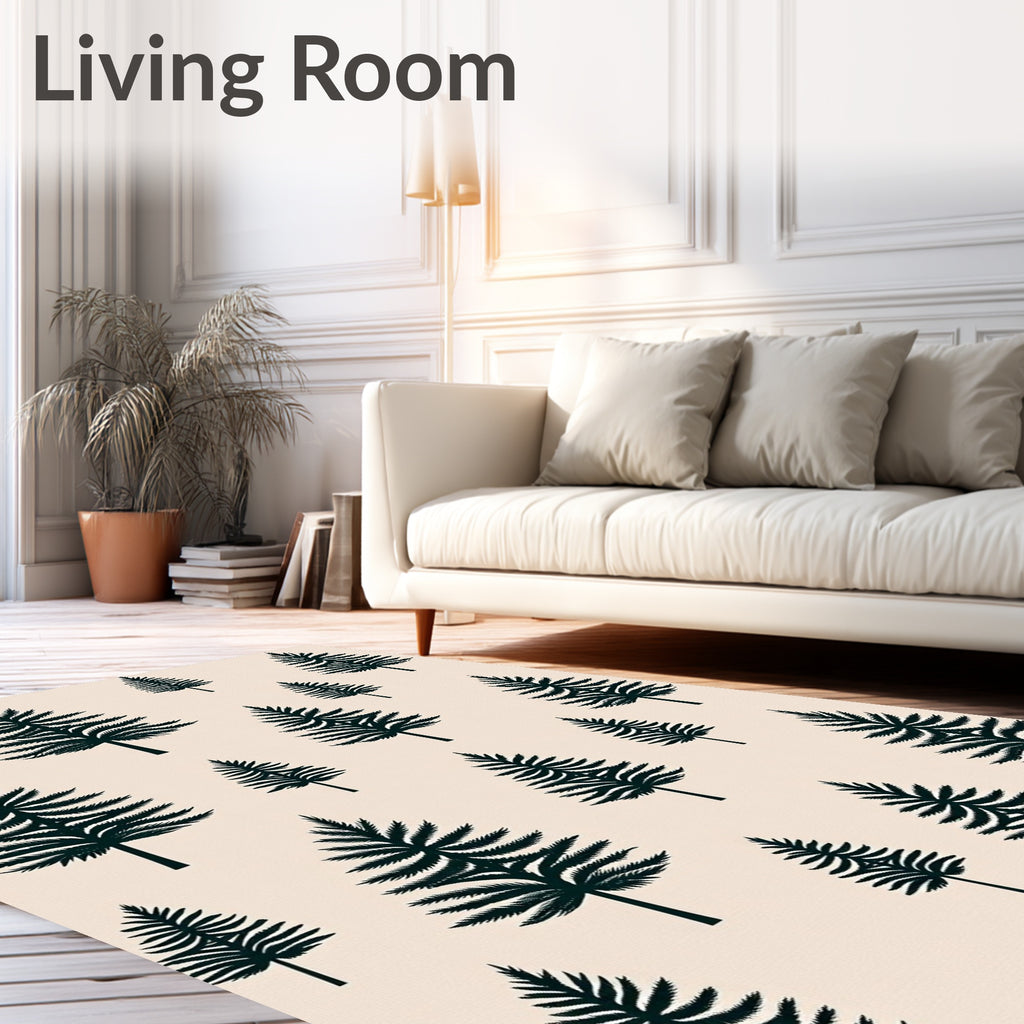 Dark Green Pine Forest Scattered Rug