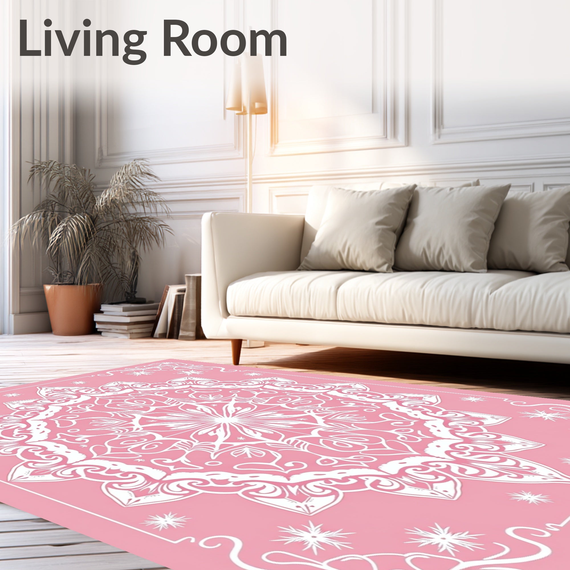 Sweet Pink Mandala Starburst Rug