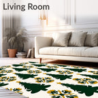 Forest Green Pine Snowflake Charm Rug
