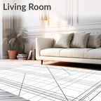 Monochromatic Grid Slant Lines Rug