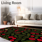 Seasonal Pine Berry Festive Ornate Rug