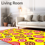 Sweet Cookie and Swirl Yellow Rug