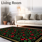 Christmas Holly Berry Botanical Rug